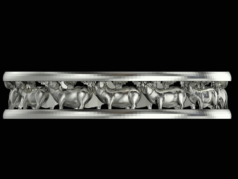 Fly pig silver ring ready to print model 3D-Druckmodell