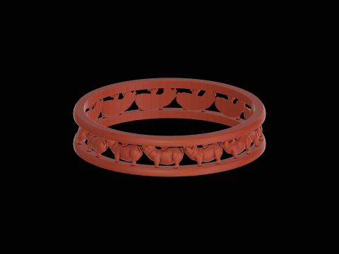 Fly pig silver ring ready to print model 3D-Druckmodell