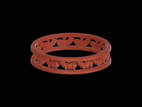 Fly pig silver ring ready to print model 3D Print Model