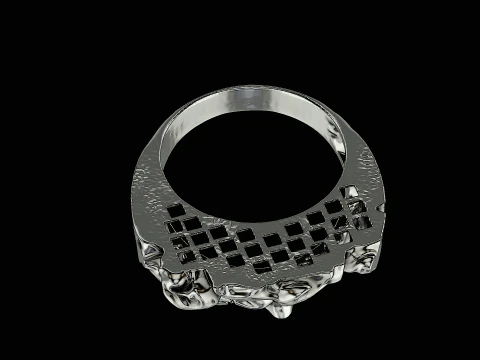 Michelangelo head silver ring ready to print model 3D Print Model