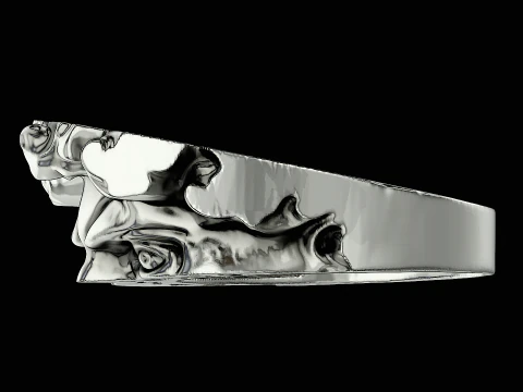 Michelangelo head silver ring ready to print model 3D Print Model