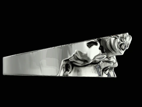Michelangelo head silver ring ready to print model 3D Print Model