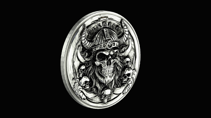 Skull viking head silver pendant ready to print model 3D Принт Модель .c4d .max .obj .3ds .fbx .stl .blend 