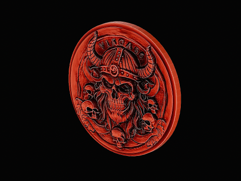 Skull viking head silver pendant ready to print model 3D Принт Модель