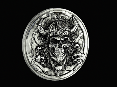 Skull viking head silver pendant ready to print model 3D Принт Модель