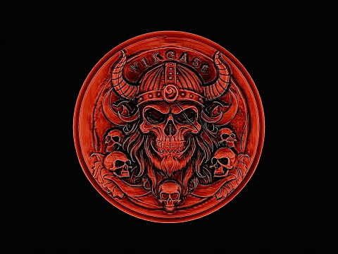 Skull viking head silver pendant ready to print model 3D Print Model