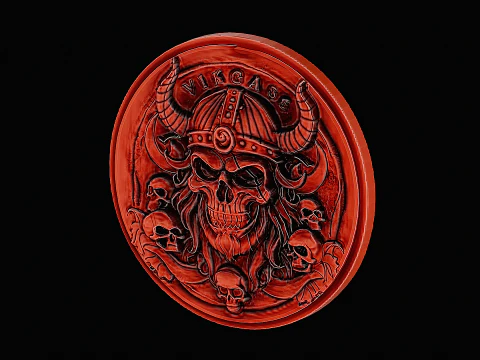 Skull viking head silver pendant ready to print model 3D Print Model