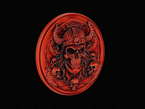 Skull viking head silver pendant ready to print model 3D Print Model