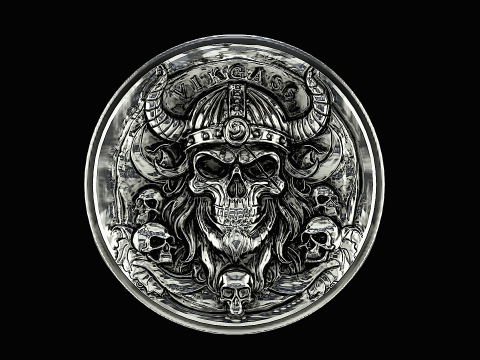Skull viking head silver pendant ready to print model 3D Принт Модель