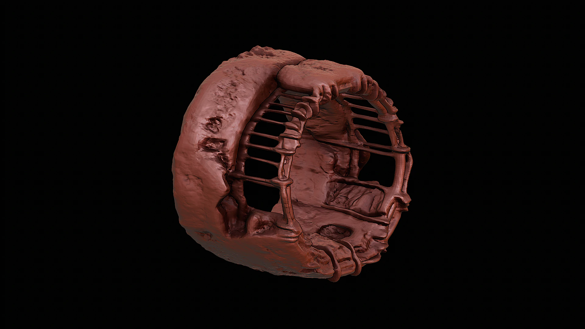 Concrete frame silver pendant ready to print model 3D Print Model .c4d .max .obj .3ds .fbx .stl .blend 