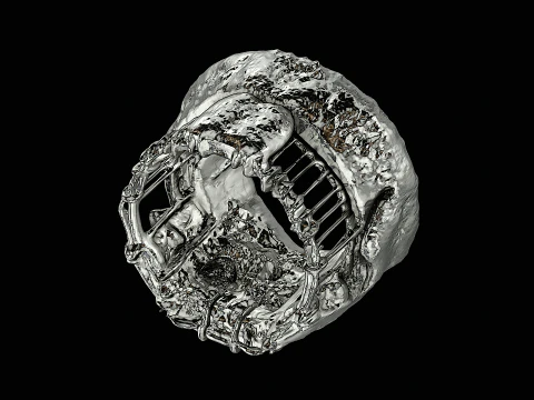 Concrete frame silver pendant ready to print model 3D Print Model