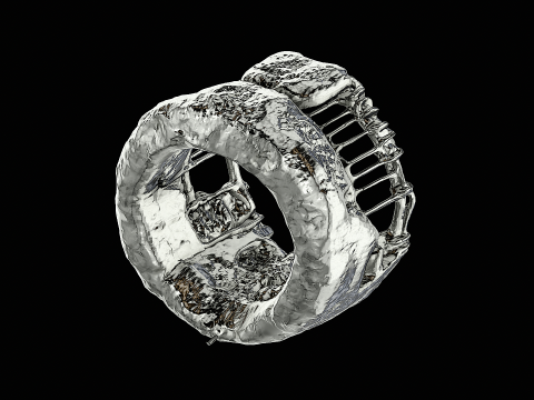 Concrete frame silver pendant ready to print model 3D Print Model