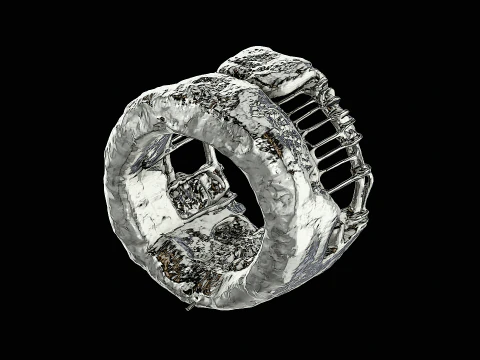 Concrete frame silver pendant ready to print model 3D Print Model