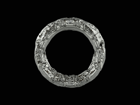 Concrete frame silver pendant ready to print model 3D Print Model