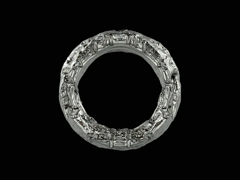 Concrete frame silver pendant ready to print model 3D Print Model