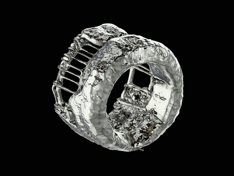 Concrete frame silver pendant ready to print model 3D Print Model