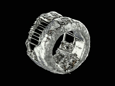 Concrete frame silver pendant ready to print model 3D Print Model