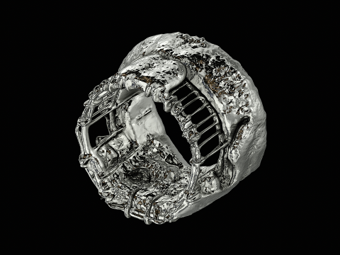 Concrete frame silver pendant ready to print model 3D Print Model