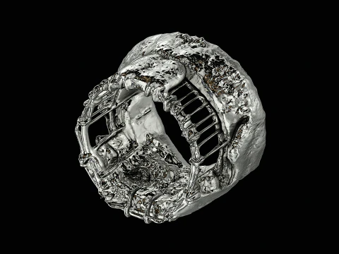 Concrete frame silver pendant ready to print model 3D Print Model