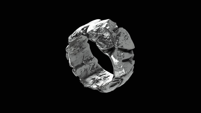 Cracked stone ring ready to print model 3D 打印模型 .c4d .max .obj .3ds .fbx .stl .blend 