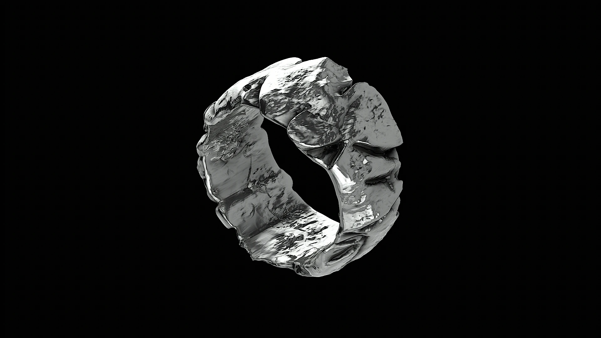 Cracked stone ring ready to print model 3D Print Model .c4d .max .obj .3ds .fbx .stl .blend
