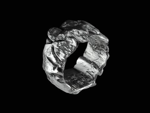 Cracked stone ring ready to print model 3D 打印模型