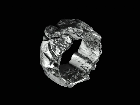 Cracked stone ring ready to print model 3D Print Model