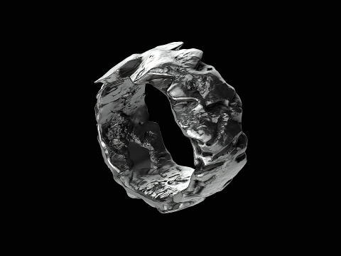 Cracked stone ring ready to print model 3D 打印模型