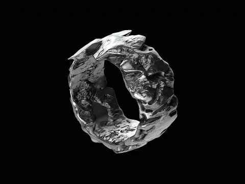 Cracked stone ring ready to print model 3D Print Model