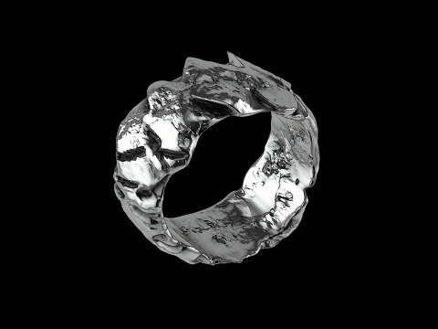 Cracked stone ring ready to print model 3D 打印模型