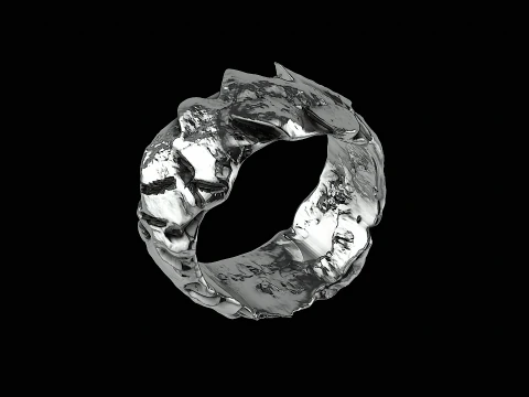 Cracked stone ring ready to print model 3D Print Model