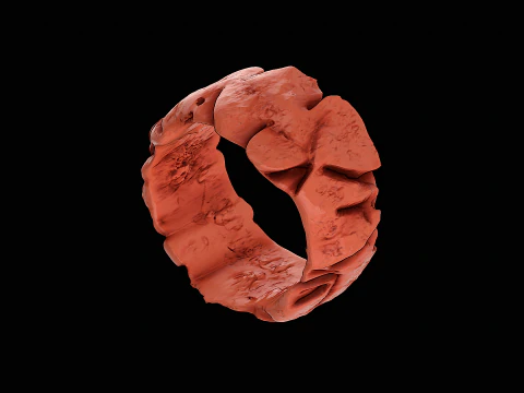 Cracked stone ring ready to print model 3D Print Model