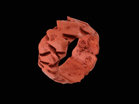 Cracked stone ring ready to print model 3D 打印模型