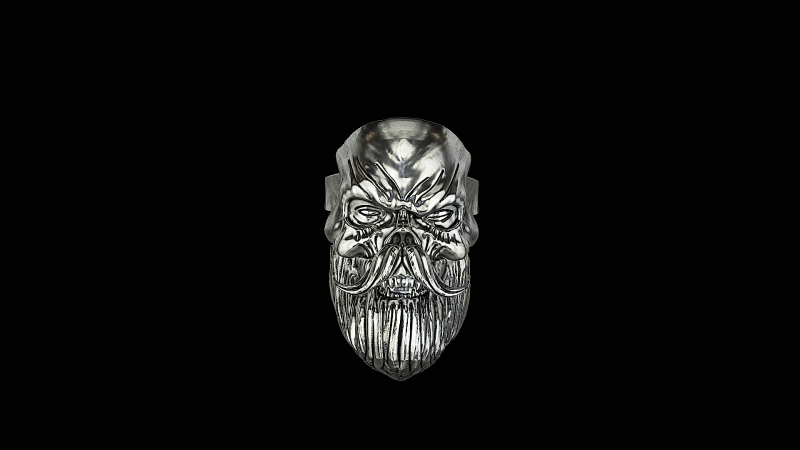 Skull head silver ring ready to print model 3D Принт Модель .c4d .max .obj .3ds .fbx .stl .blend 