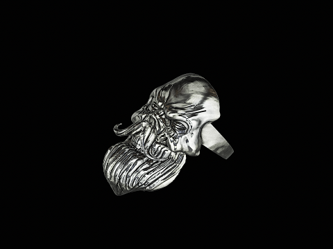 Skull head silver ring ready to print model 3D Принт Модель