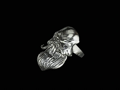 Skull head silver ring ready to print model 3D Print Model
