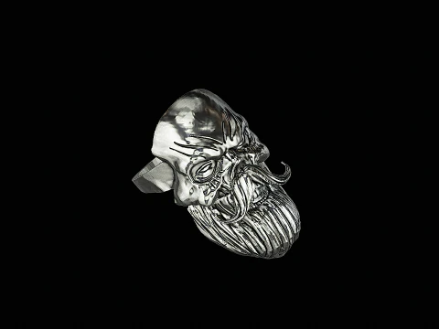 Skull head silver ring ready to print model 3D Print Model