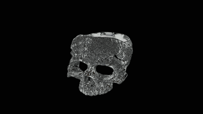 Skull head silver ring ready to print model 3D-Druckmodell .c4d .max .obj .3ds .fbx .stl .blend 