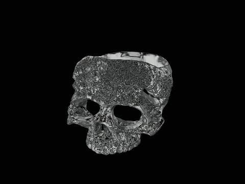 Skull head silver ring ready to print model Modelo de impresión 3D