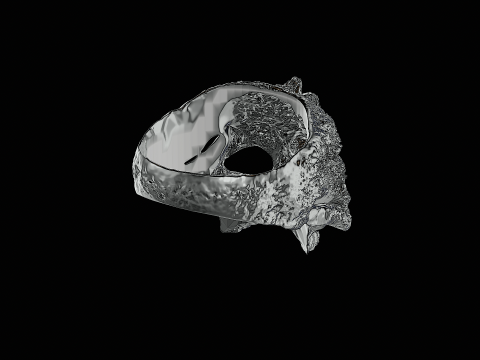 Skull head silver ring ready to print model 3D-Druckmodell