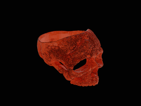 Skull head silver ring ready to print model 3D-Druckmodell