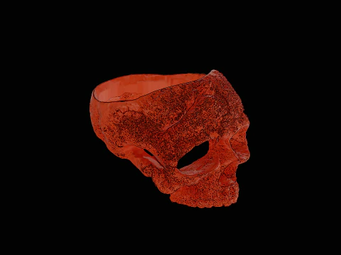 Skull head silver ring ready to print model 3D Print Model