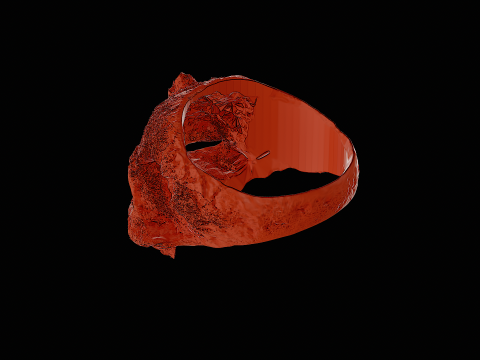 Skull head silver ring ready to print model 3D-Druckmodell