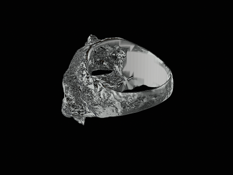 Skull head silver ring ready to print model 3D-Druckmodell