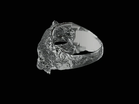 Skull head silver ring ready to print model 3D Print Model