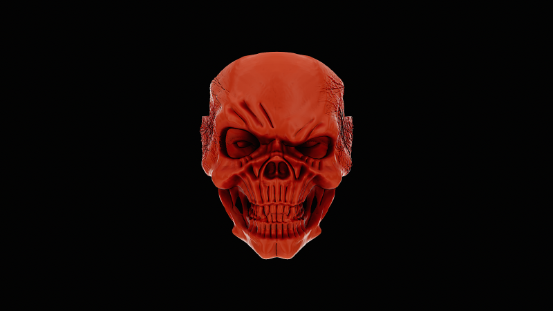 Skull head silver ring ready to print model 3D Print Model .c4d .max .obj .3ds .fbx .stl .blend 