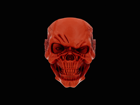 Skull head silver ring ready to print model Model Cetak 3D