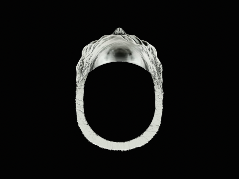 Skull head silver ring ready to print model 3D Print Model