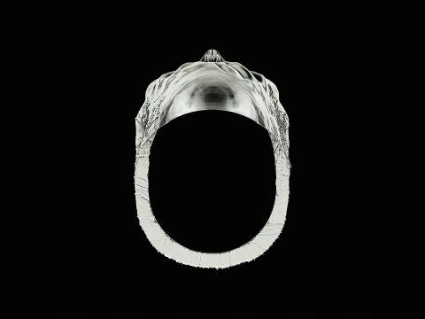 Skull head silver ring ready to print model 3D Print Model