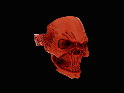 Skull head silver ring ready to print model 3D Print Model